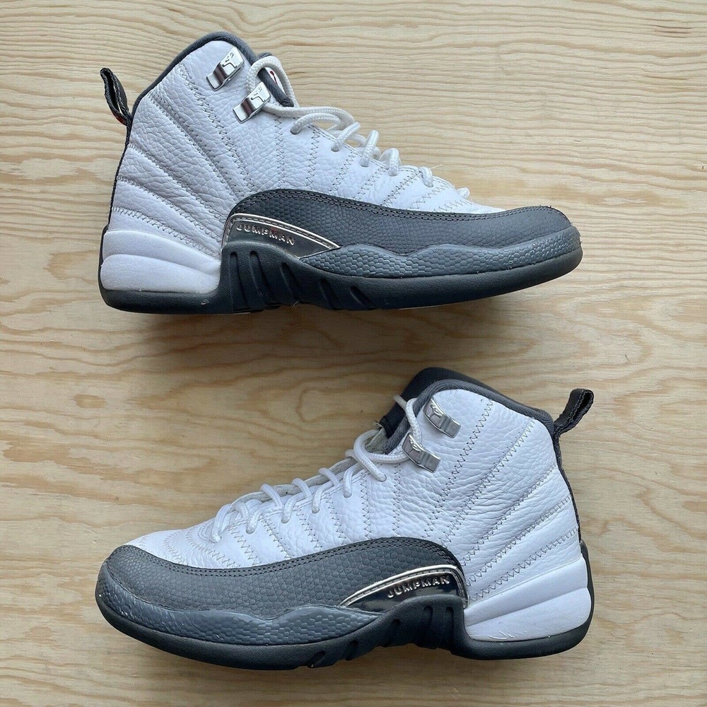 Nike Air Jordan 12 Retro Dark Grey White GS 2019 Size 4.5Y (W 6) 153265-160
